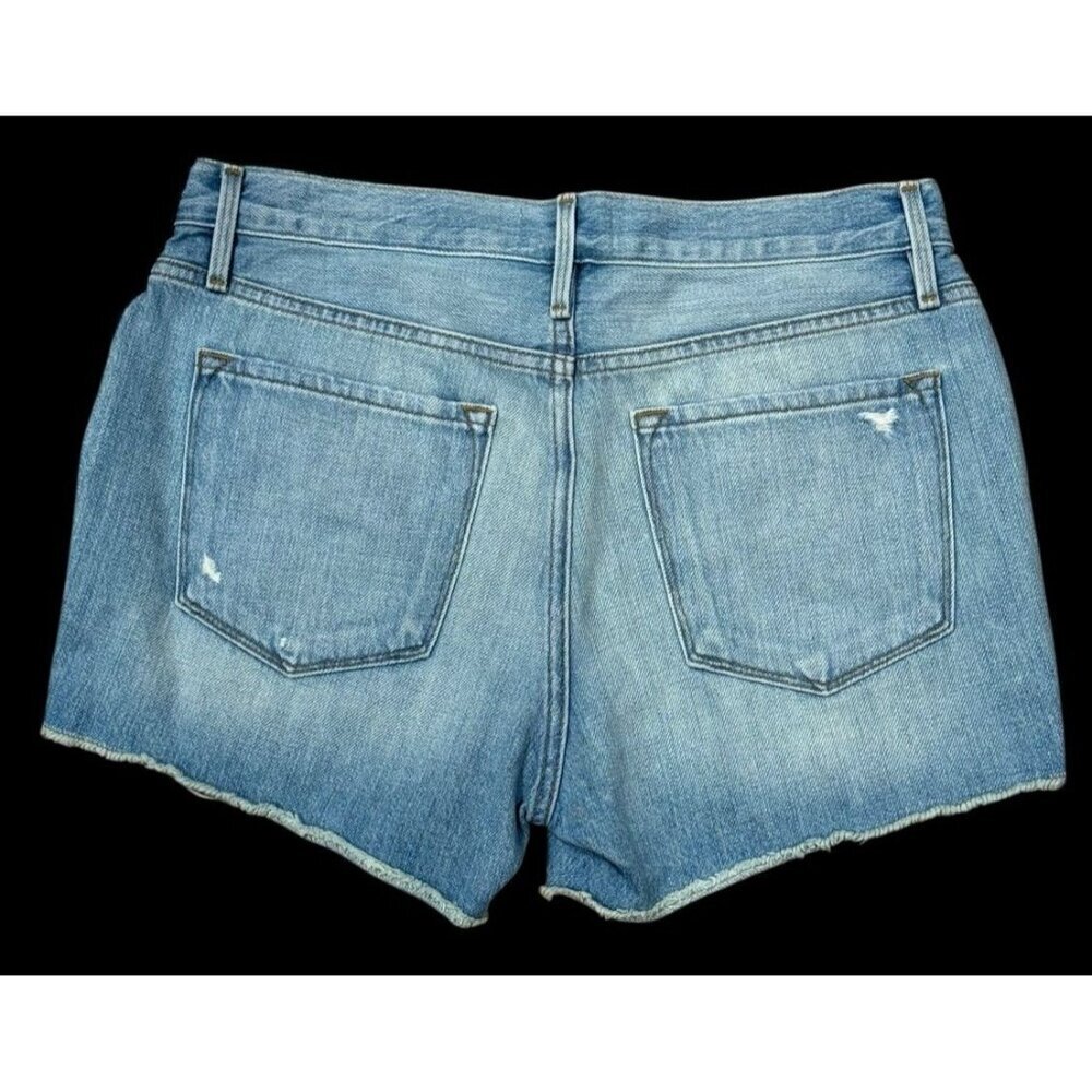 Frame Sz 26 Jean Shorts Le Cutoff Fullerrah blue denim distressed Boho Preppy